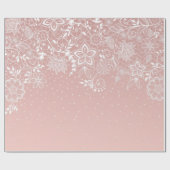 Elegant wit kant bloemen en confettienontwerp cadeaupapier (Vlak)