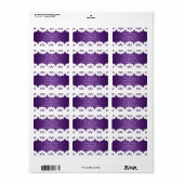 Elegant Wit Kant Bruiloft Adres Paarse Etiket (Full Sheet)