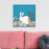 Elegant  wit konijn canvas afdruk (Insitu (Woonkamer))