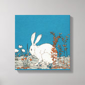Elegant  wit konijn canvas afdruk (Voorkant)