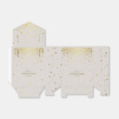 Elegant wit lederen gouden Confetti bruiloft Bedankdoosjes (Uitgevouwen)