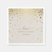 Elegant wit lederen gouden Confetti bruiloft Servet (Voorkant)
