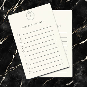 Elegant Wit Linnen & Bloem Logo Script Naam Post-it® Notes