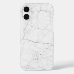 Elegant wit marmer  iPhone 16 plus hoesje