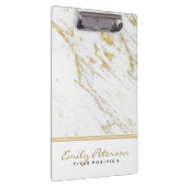 Elegant wit marmer en gouden glitter klembord (Rechts)