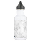 elegant wit marmer goudperzik blauw kleurenblok waterfles  (Rechts)