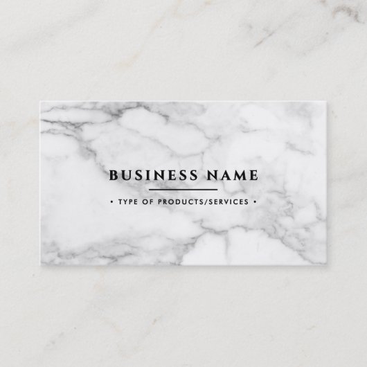 Elegant wit marmer QR-code & socials Visitekaartje (Voorkant)