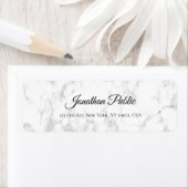 Elegant wit marmer script luxueus modern bovenaan etiket (Insitu)