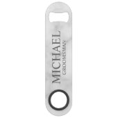 Elegant wit marmeren persoonlijk bruidsjonkers speed flessenopener (Voorkant)