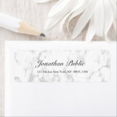 Elegant Wit Marmeren Script Luxe Retouradres Etiket (Insitu)
