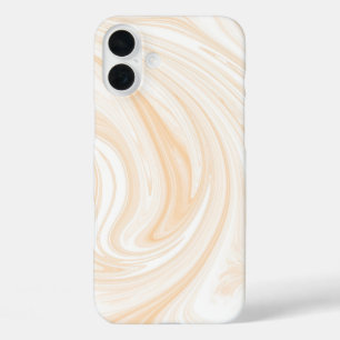 Elegant wit marmerpatroon iPhone 16 plus hoesje