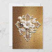 Elegant wit met gouden trim bruiloft kaart (Achterkant)