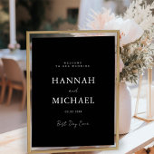 Elegant, wit, minimaal bruiloft welkom Poster