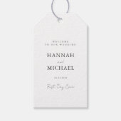 Elegant, wit, minimale bruiloft cadeaulabel (Voorkant)