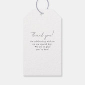 Elegant, wit, minimale bruiloft cadeaulabel (Achterkant)