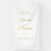 Elegant, wit, minimale bruiloft spandoek (Verticaal)