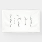 Elegant, wit, minimale bruiloft spandoek (Horizontaal)