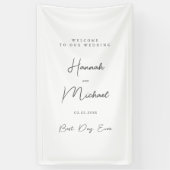 Elegant, wit, minimale bruiloft spandoek (Verticaal)