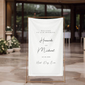 Elegant, wit, minimale bruiloft spandoek