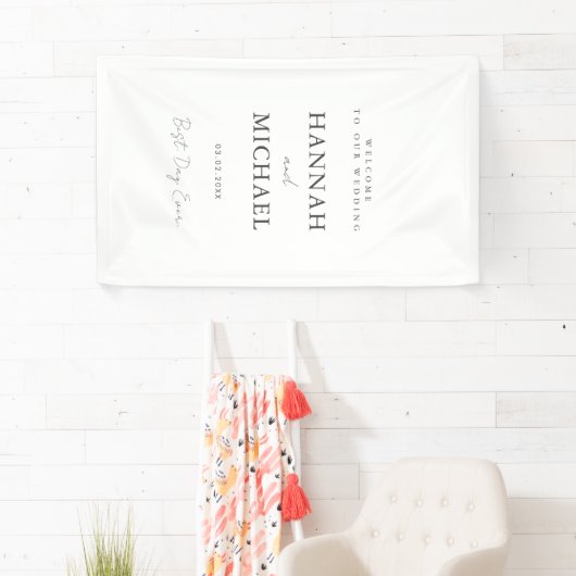 Elegant, wit, minimale bruiloft spandoek (Insitu)