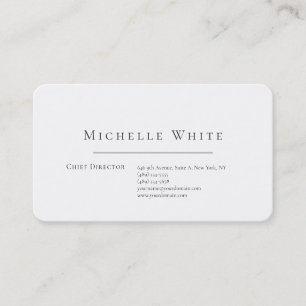 Elegant Wit Modern Witte Zakelijkheid Visitekaartje