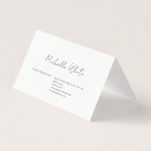 Elegant Wit Modern Witte Zakelijkheid Visitekaartjes