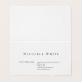 Elegant Wit Modern Witte Zakelijkheid Visitekaartjes (Buitenkant ongevouwen)
