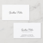 Elegant wit ontwerp Modern Plain Creatief Visitekaartje (Voorkant / Achterkant)