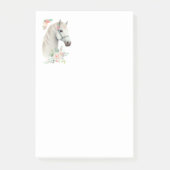 Elegant Wit Paard Boho Floral Post-it® Notes (Voorkant)