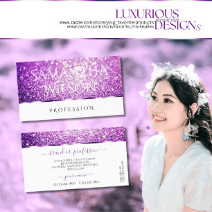 Elegant Wit Paarse Glitter Spark Stars Noble Visitekaartje