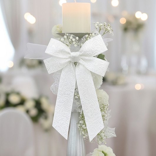 Elegant wit patroon lint