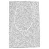 Elegant wit patroon medium cadeauzakje (Voorkant)