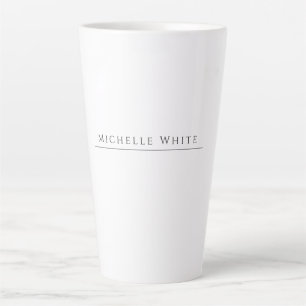 Elegant Wit Professioneel Modern Eigen Naam Latte Mok