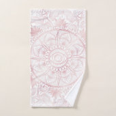 Elegant Wit Rose Goud Oog Zon Maan Mandala Bad Handdoek (Handdoek)