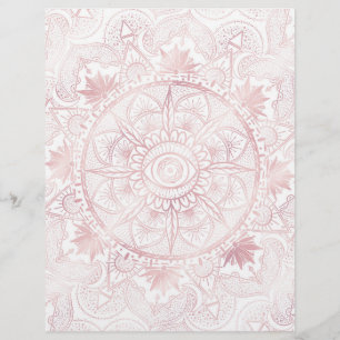 Elegant Wit Rose Goud Oog Zon Maan Mandala Briefhoofd