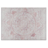 Elegant Wit Rose Goud Oog Zon Maan Mandala Snijplank (Voorkant)