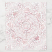 Elegant Wit Rose Goud Oog Zon Maan Mandala Wijn Etiket (Enkel label)