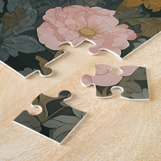 Elegant wit schaap William Morris geïnspireerd Legpuzzel (Zijkant)