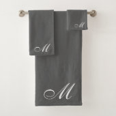 Elegant wit script Initiaal grijs Bad Handdoek (Insitu)