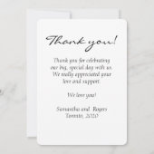 Elegant wit script lettertype trouwfoto bedankkaart (Achterkant)