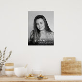 Elegant wit Script Photo Overlay Afstuderen Poster (Keuken)