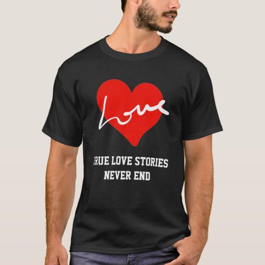 Elegant Wit Script Rood Liefde Hart Valentijns T-shirt (Voorkant)