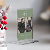 Elegant Wit Script Sage Groen Foto Bruiloft Kaart