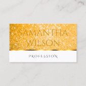 Elegant Wit Sinaasappel Glitter Spark Stars Fancy Visitekaartje (Voorkant)