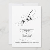 Elegant wit uitgesteld bruiloft update Kaart (Voorkant)