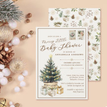 Elegant wit vrolijk klein kerst Baby shower