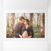 Elegant wit, Wildflower Baby shower Suite Drieluik Uitnodiging (Binnenkant midden)