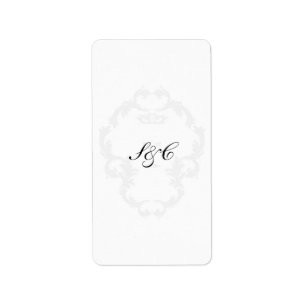 Elegant Wit/Zilver Bruiloft Hershey's Miniatuur Etiket