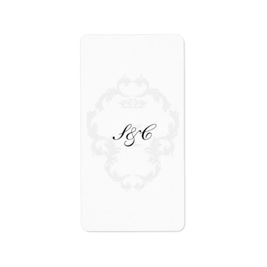 Elegant Wit/Zilver Bruiloft Hershey's Miniatuur Etiket (Voorkant)