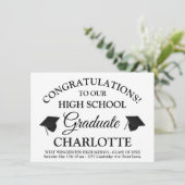 Elegant wit zwart aangepaste script tekst afstuder kaart (Staand voorkant)